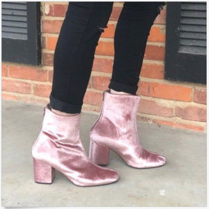 Free People Size 11 Rose Velvet Cecile Ankle Boot